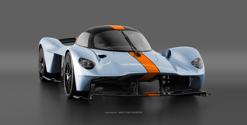 Illustration for article titled The Aston Martin Valkyrie Looks Especially Good In Classic Racing Liveries